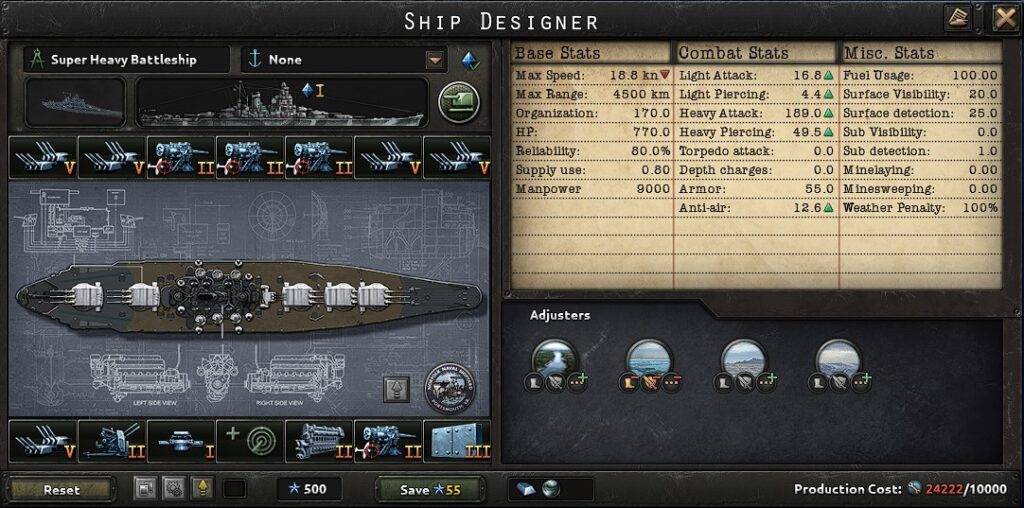 hearts of iron 4 best ship designs super heavy battleship