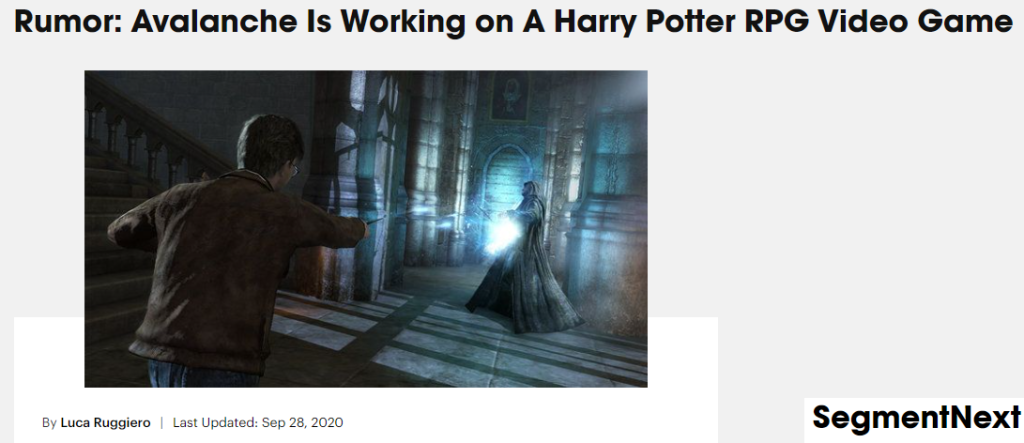 avalanche software rumors about harry potter game
