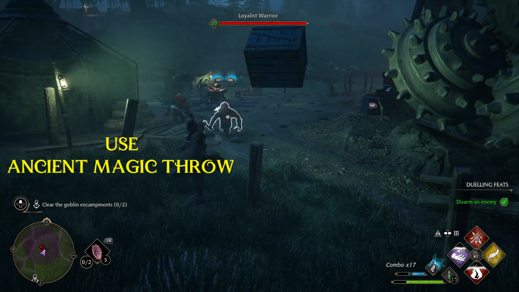 hogwarts legacy breaking camp 3 3 ancient magic throw
