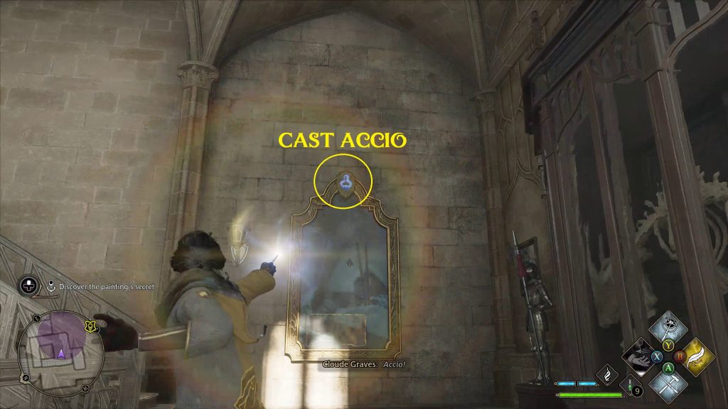 hogwarts legacy cache in the castle painting with treasure
