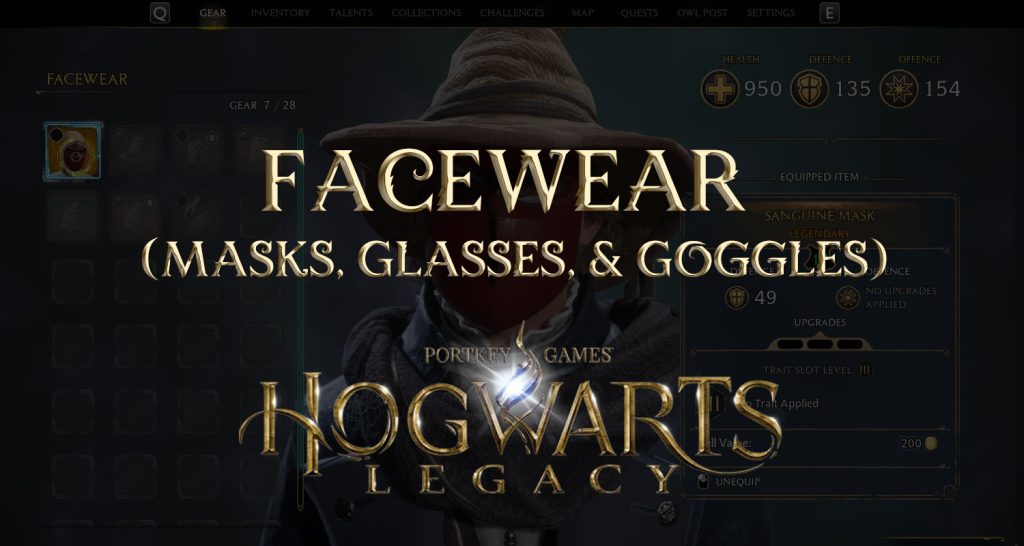 Hogwarts Legacy Facewear (Masks, Glasses, & Goggles)