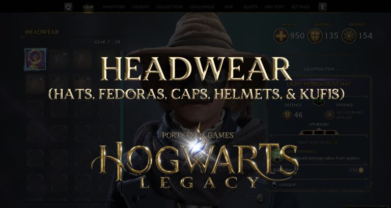 hogwarts legacy headwear (hats, fedoras, caps, helmets, & kufis)