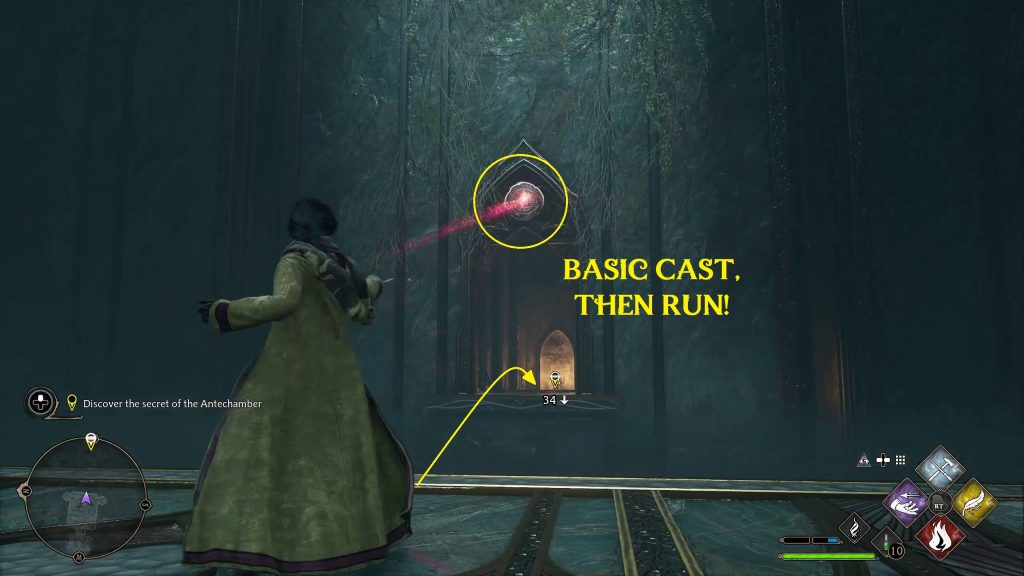 hogwarts legacy quest secrets of the restricted section basic cast then run
