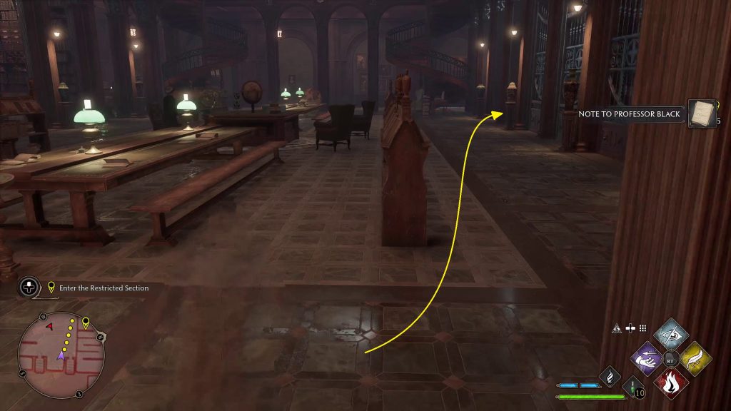 hogwarts legacy quest secrets of the restricted section get to restricted lock
