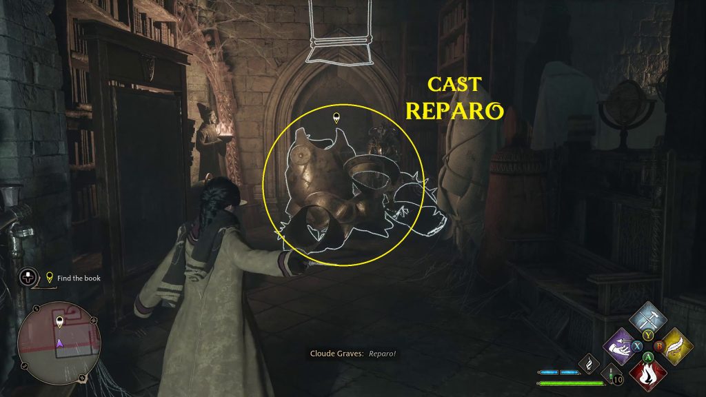 hogwarts legacy quest secrets of the restricted section reparo armor