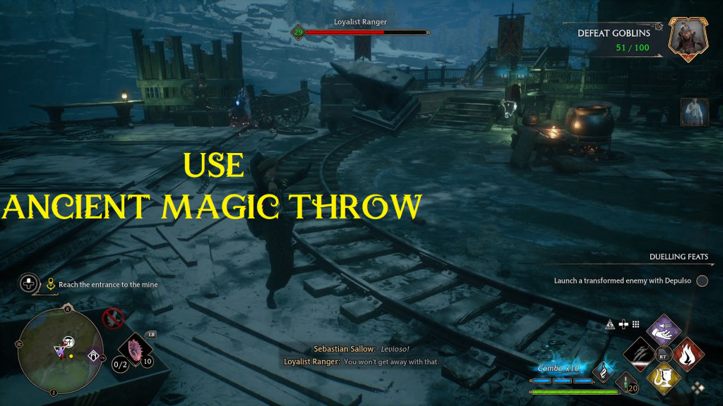 hogwarts legacy shadow of the mine 6 3 ancient magic throw