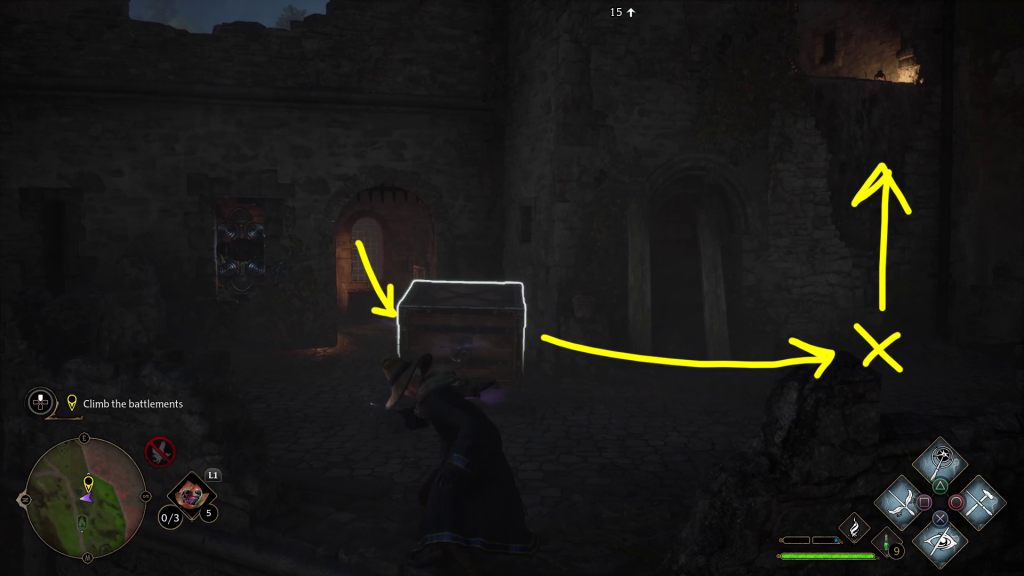 moving crate on battlements accio the high keep hogwarts legacy quest walkthrough