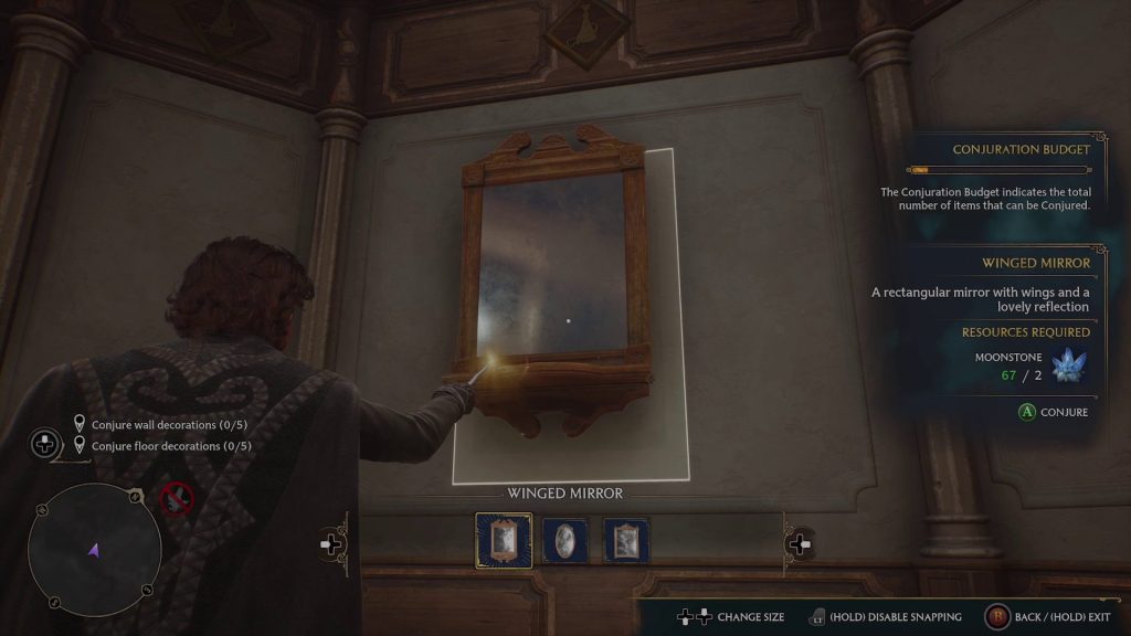 hogwarts legacy interior decorating placing a mirror on wall