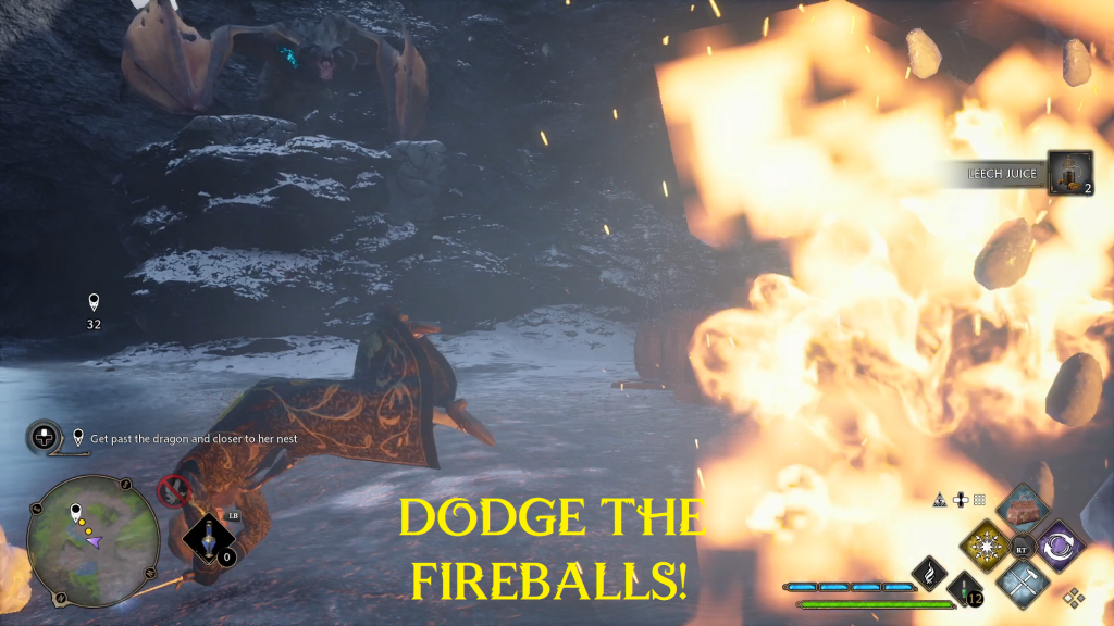 hogwarts legacy poached egg 7 1 fireball dodge