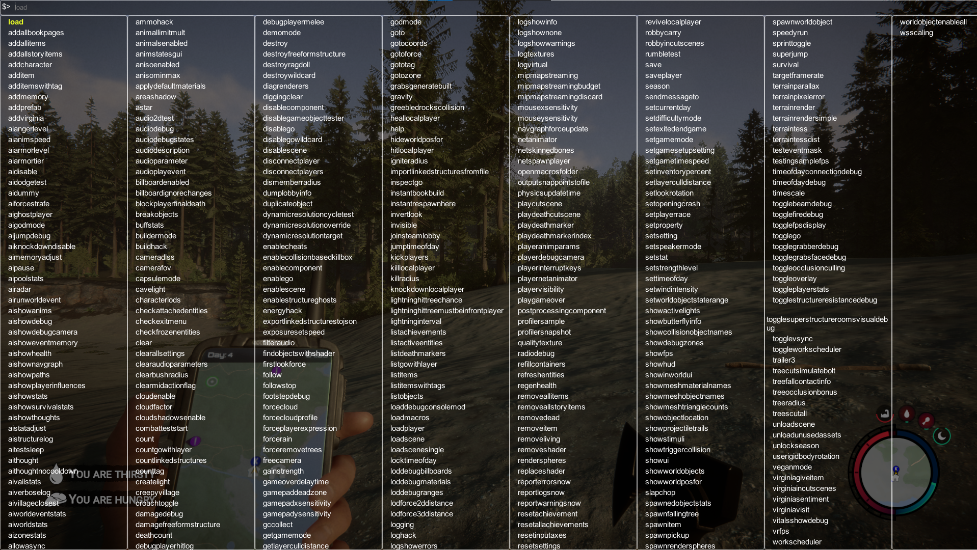 Sons of the Forest console commands and cheats - Single & multiplayer