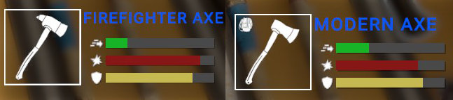 stat comparison where to get fire axe of the forest guide