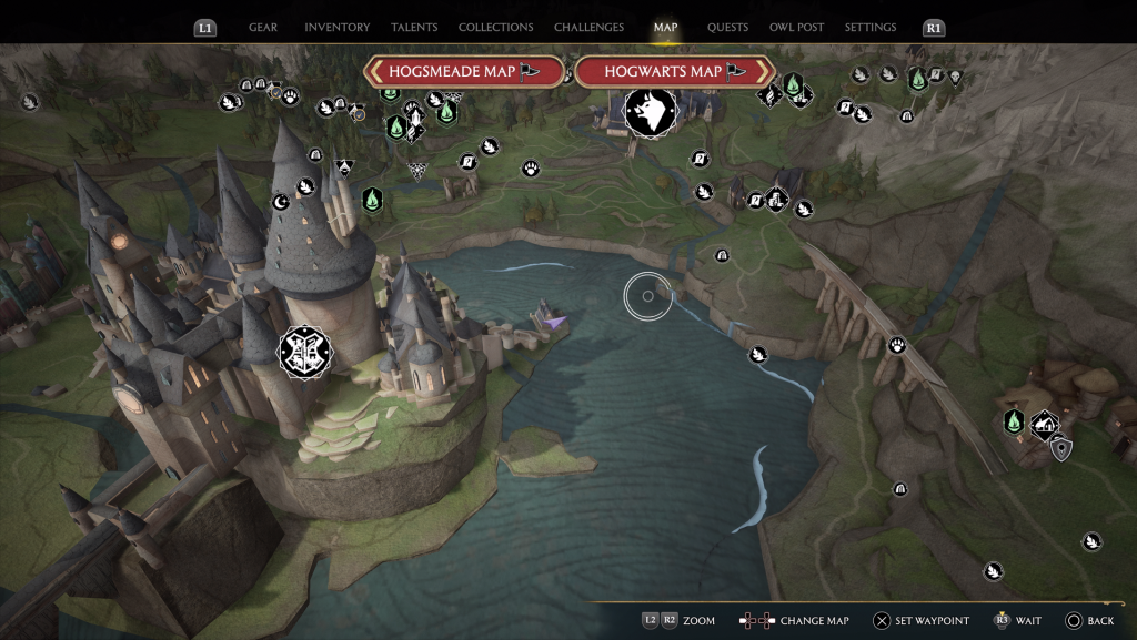 hogwarts legacy field guide black lake map
