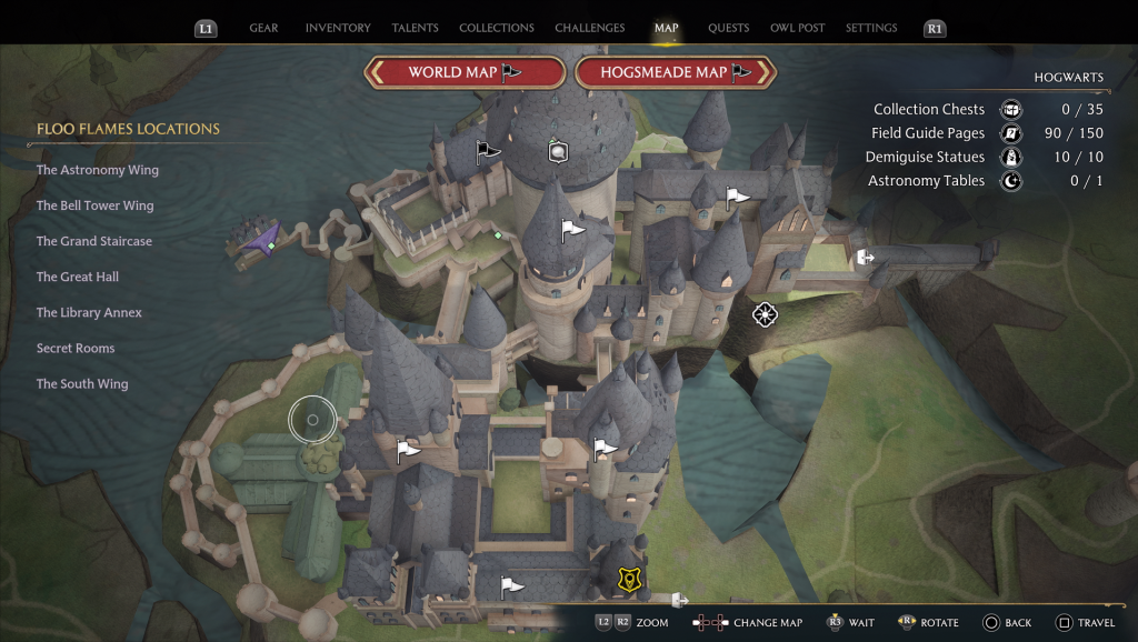 hogwarts legacy field guide boathouse dragon brazier map
