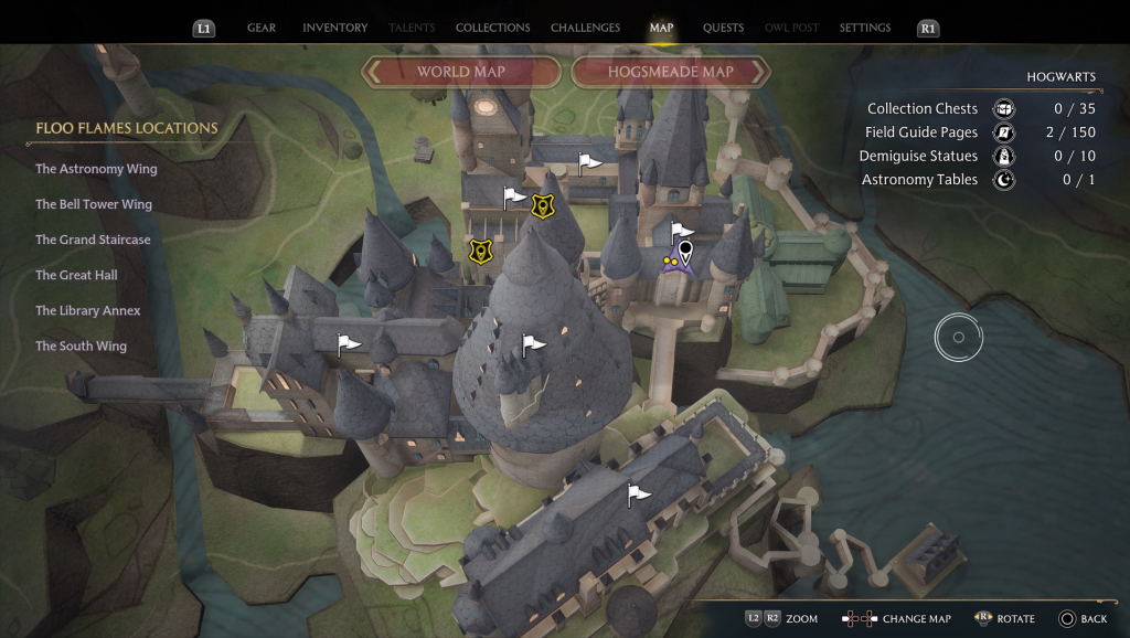 hogwarts legacy field guide like a moth to a frame map