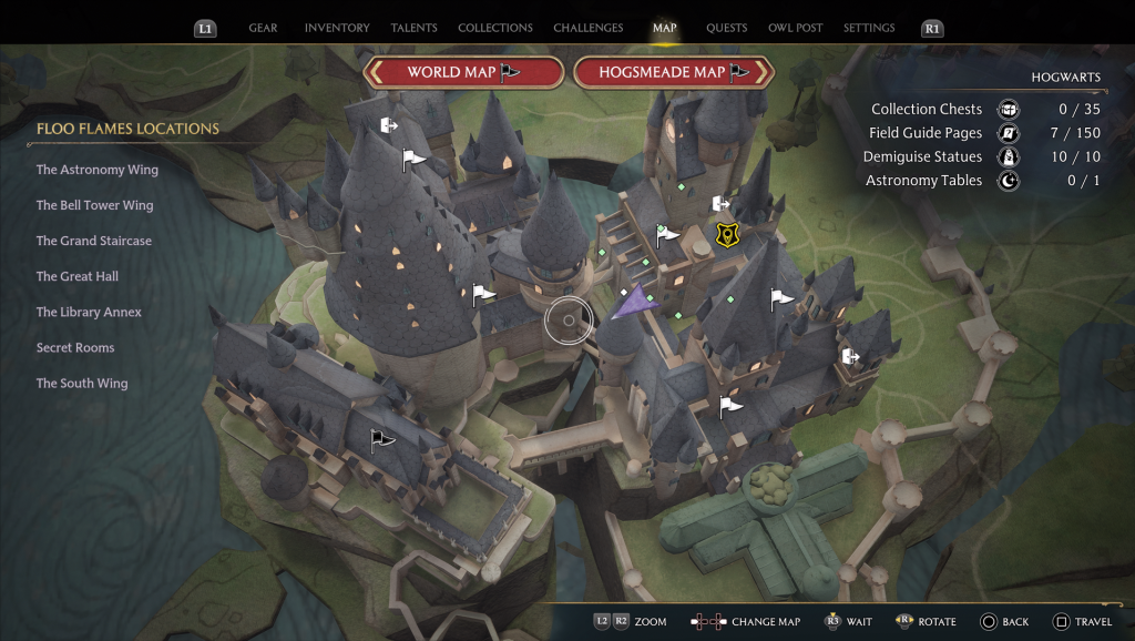 hogwarts legacy field guide serpentine beast window map