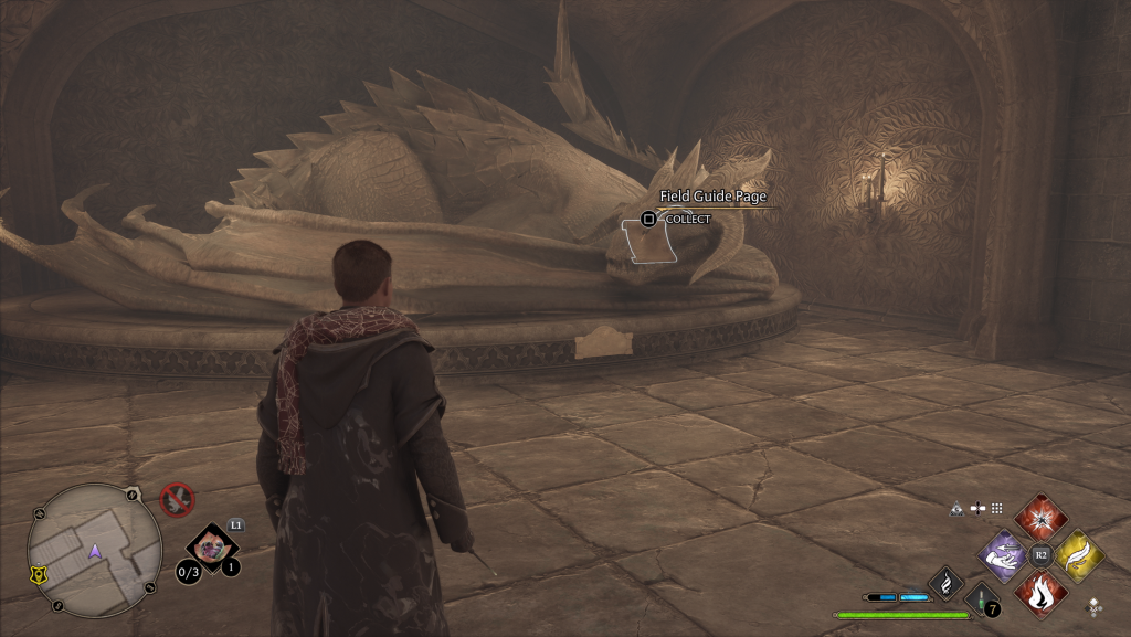 hogwarts legacy field guide sleeping dragon statue