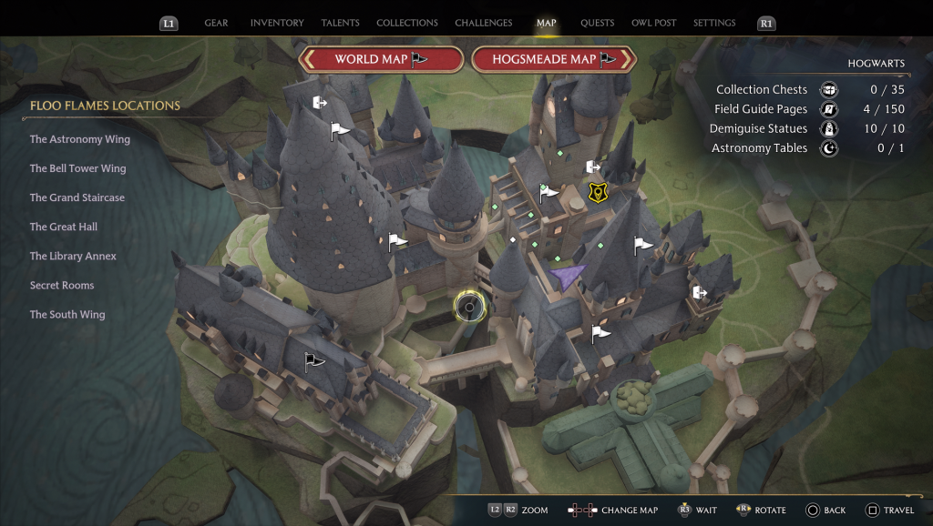 hogwarts legacy field guide wyvern fountain map