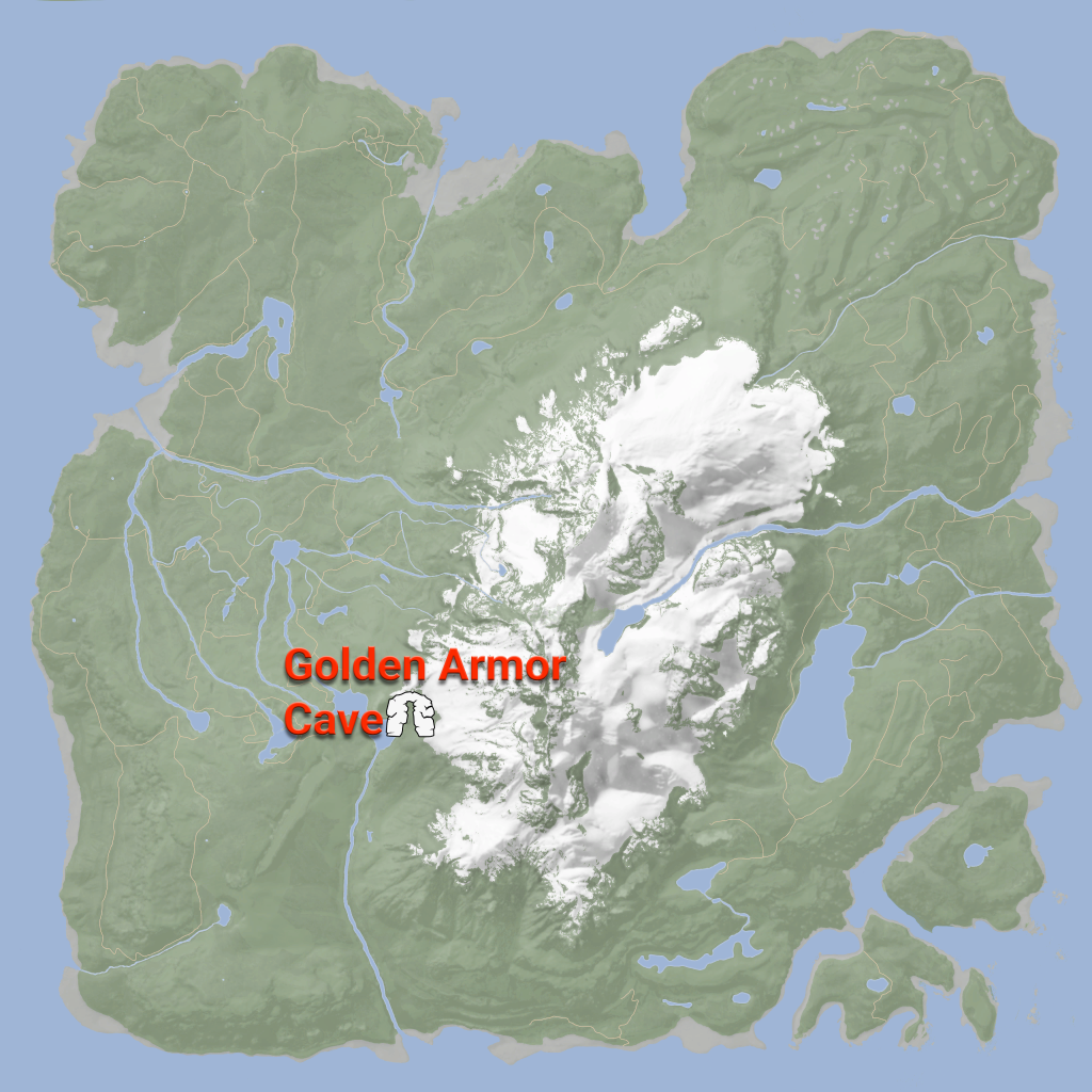 sons of the forest golden armor cave on map