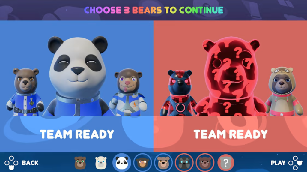astro bears player select screenshot