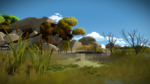 the witness screenshot best puzzle games featured image outdoor scene swamp