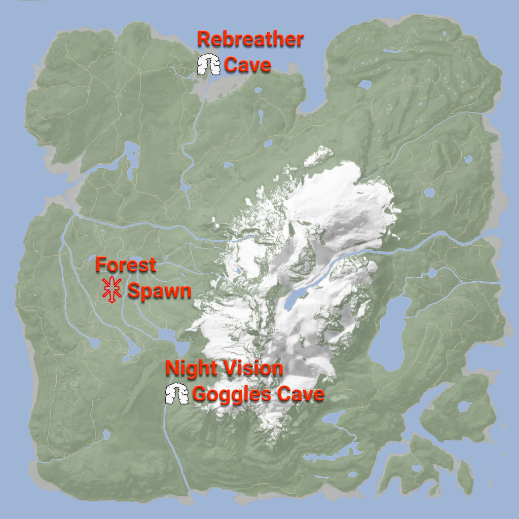 sons of the forest night goggles map with other locations