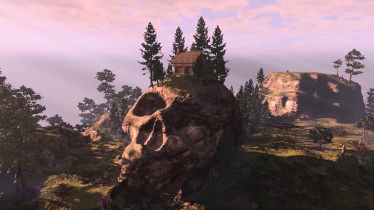 house on top of skull enshrouded building & terraforming gameplay