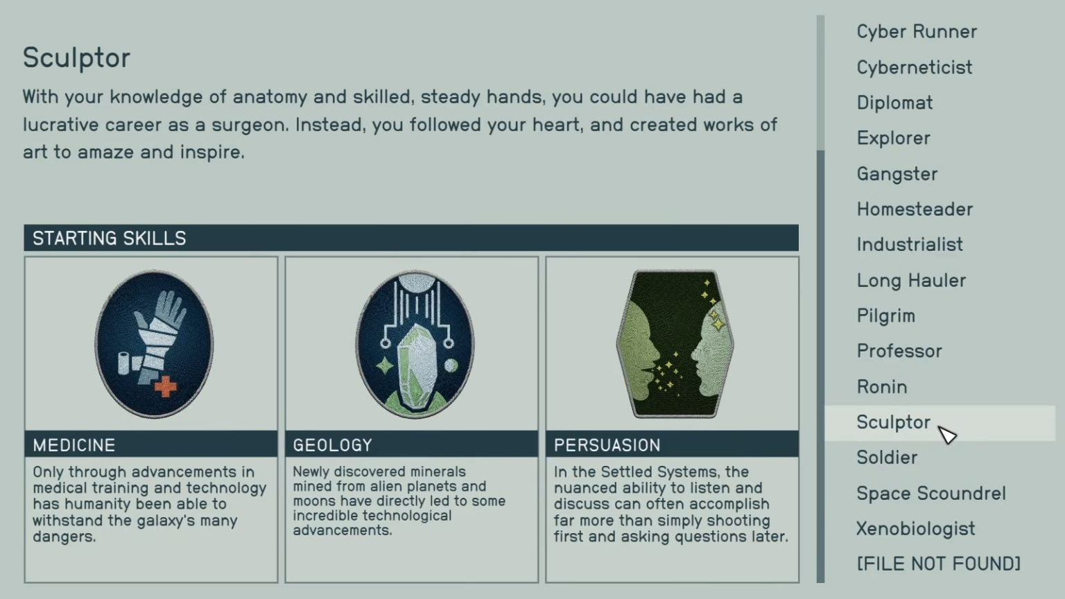 starfield background sculptor description