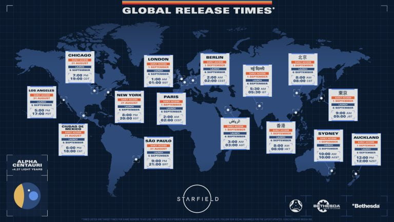 starfield global release times