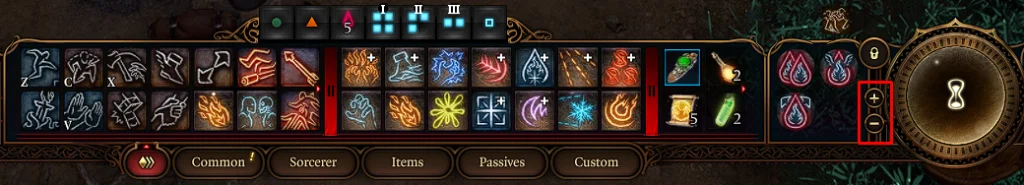 baldurs gate 3 expanding the quickbar buttons