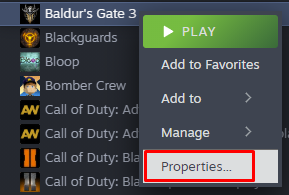 baldurs gate 3 skip the launcher context menu