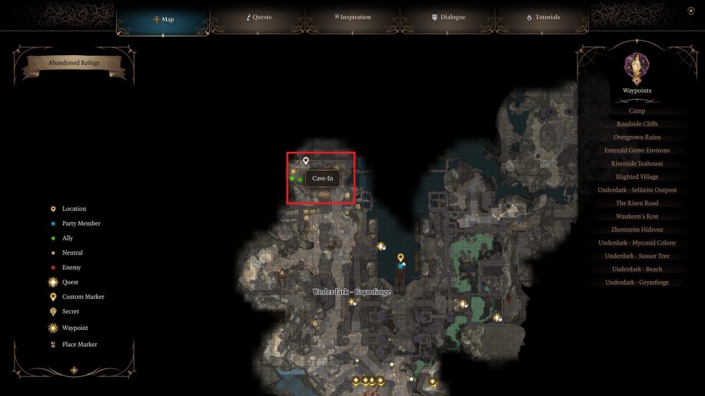 bg3 forge cavein location