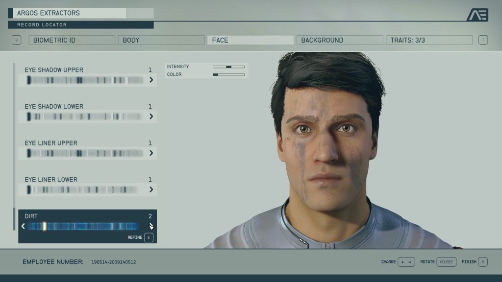 starfield character creation face dirt