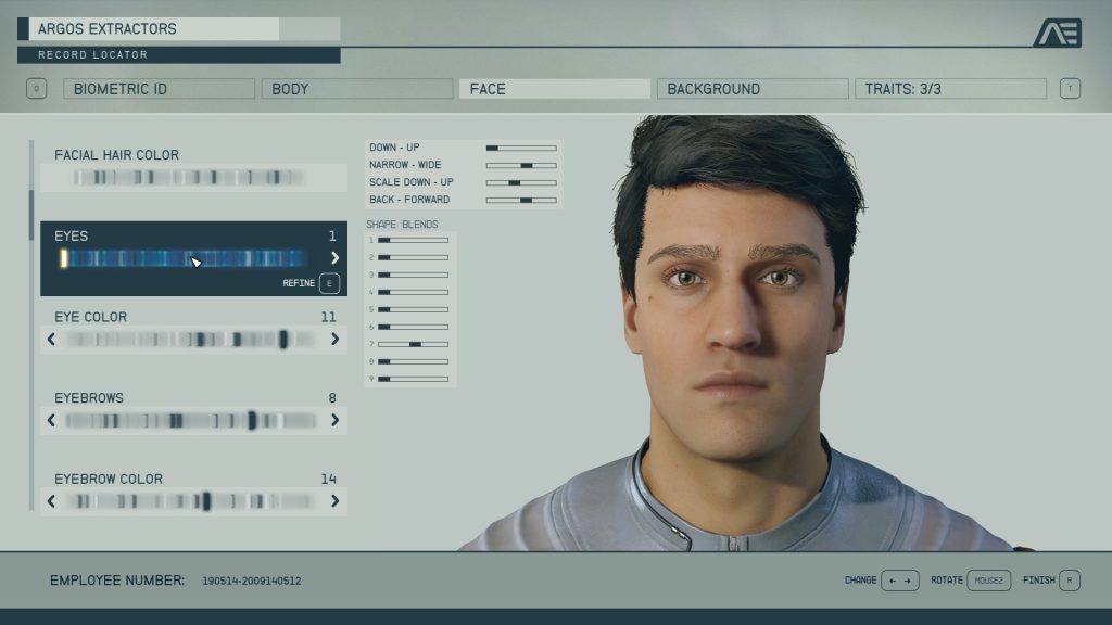 starfield character creation face eyes