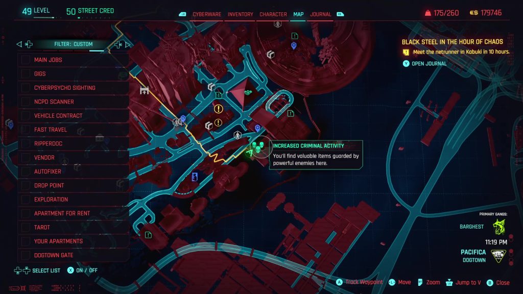 cyberpunk iconic weapons agaou location on map