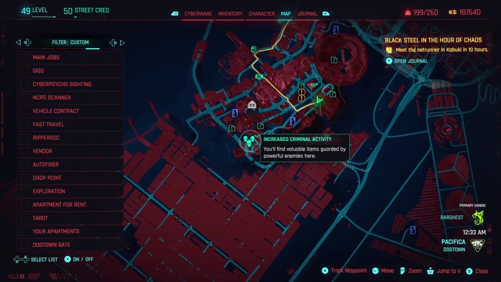 cyberpunk iconic weapons sparky location on map