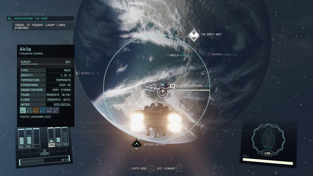 trident staryard in orbit maintaining the edge starfield mission walkthrough