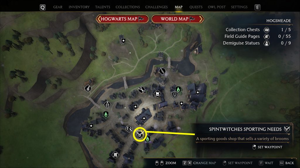 spintwitchess porting location hogwarts legacy vendors map