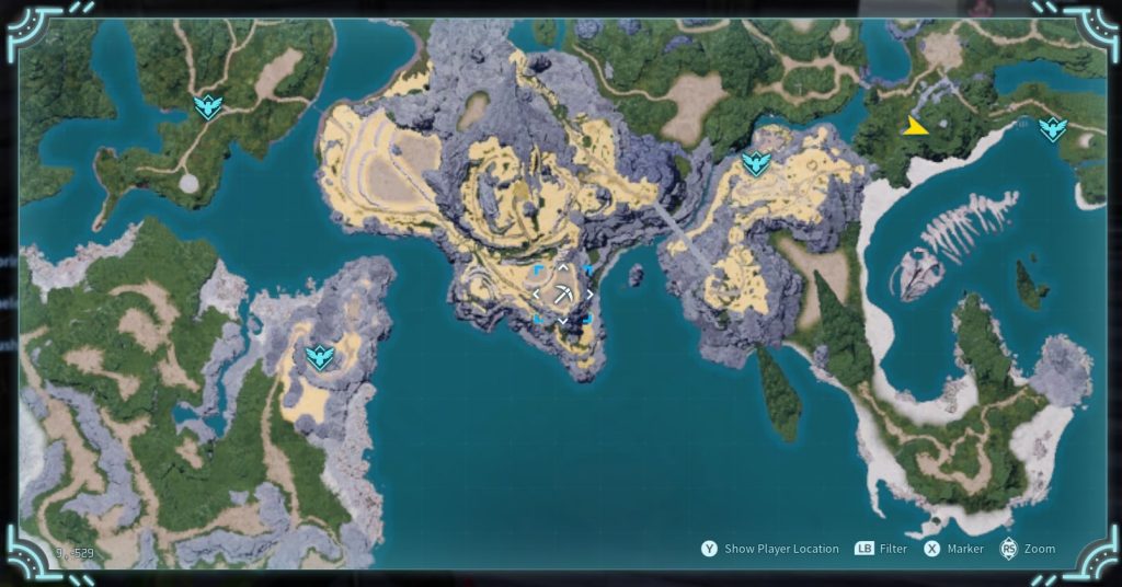 palworld small settlement ore cluster map