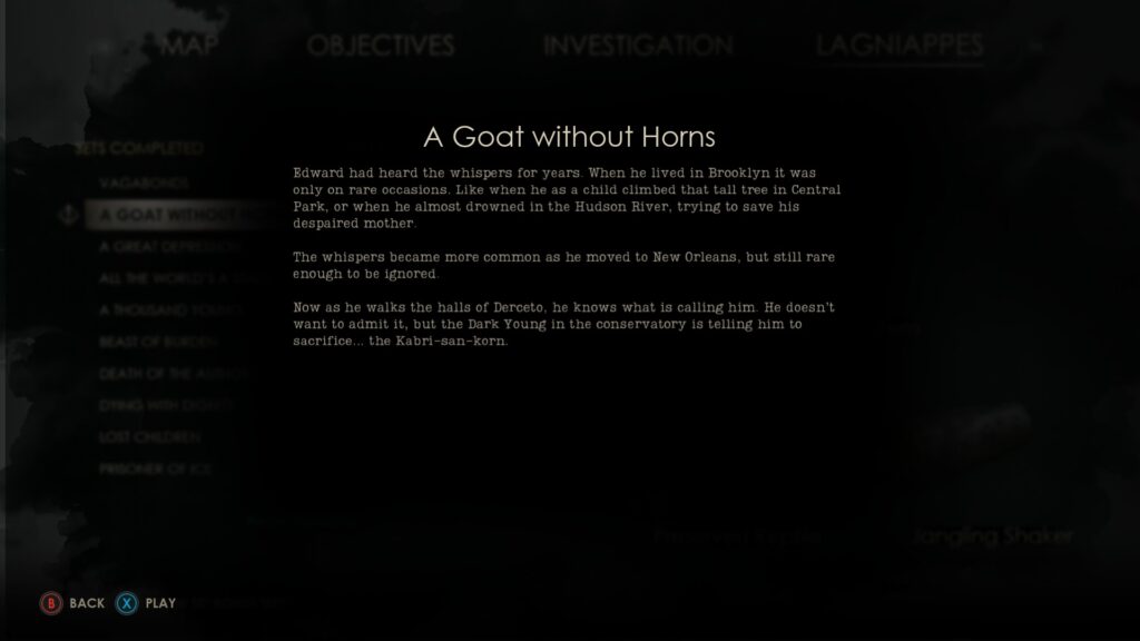 alone in the dark a goat without horns bonus text