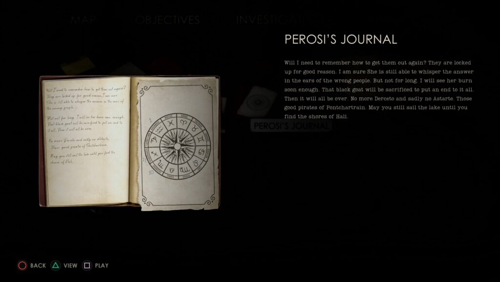 alone in the dark perosi's journal