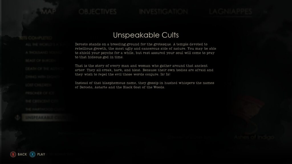alone in the dark unspeakable cults bonus text