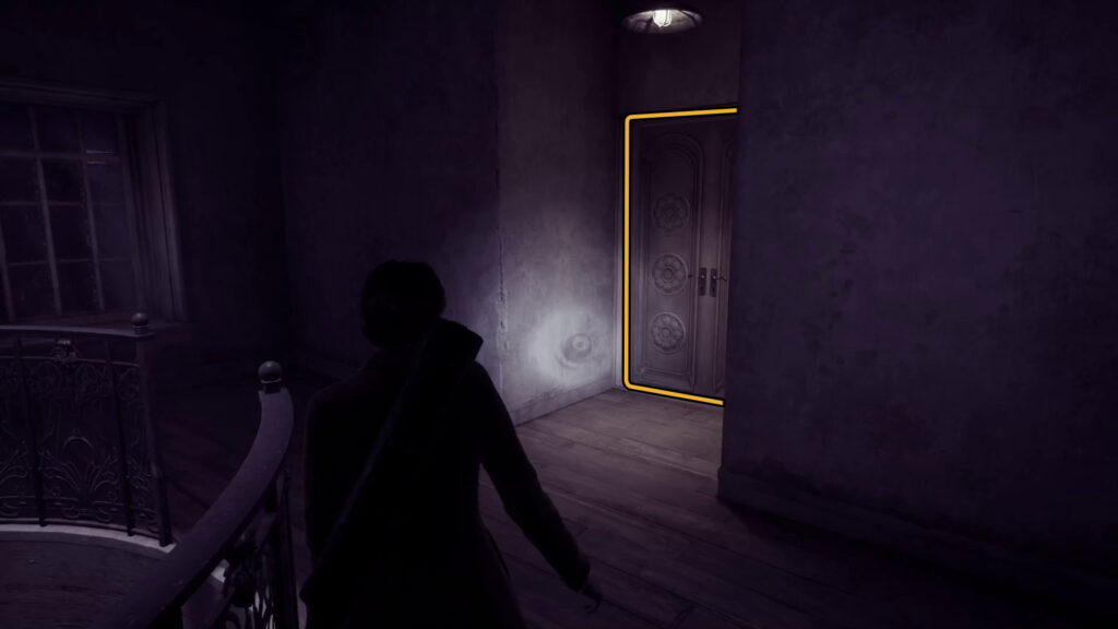 door on spiral stairs landing routing to dr grays apartment emily chapter 4 alone in the dark walkthrough