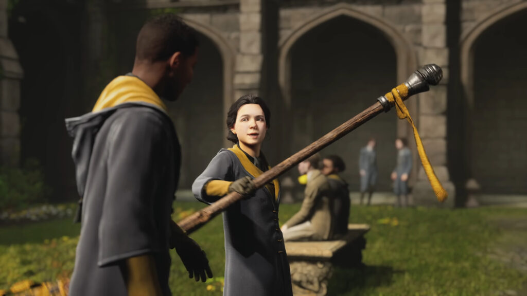hogwarts legacy official reveal trailer ps5 broomsticks and students