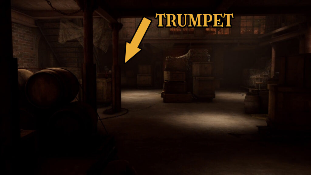 trumpet in corner 1 warehouse chapter 3 alone in the dark walkthrough