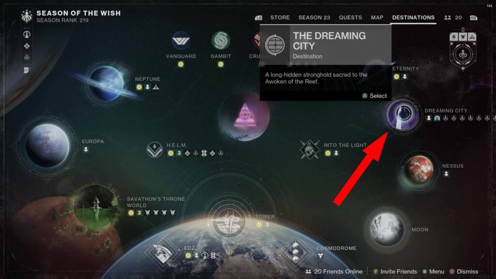 destiny 2 finding archie dreaming city on director v1