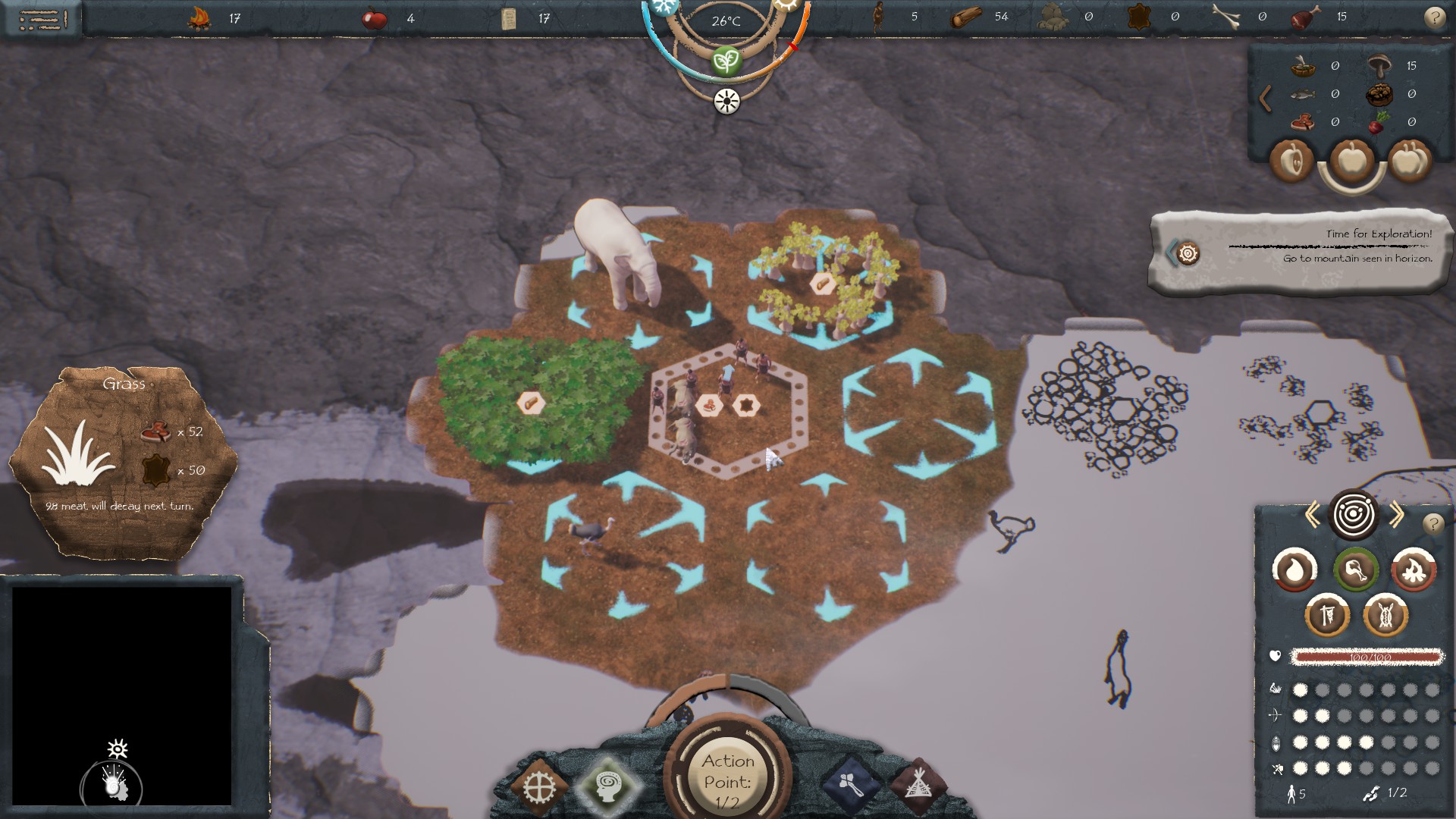 Hunt, Gather, & Migrate in Early Access Turn-Based Survival Strategizer The Ancients