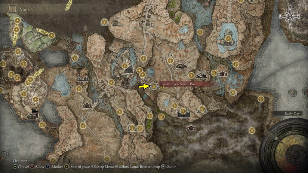 elden ring ruined forge of starfall past on map v1