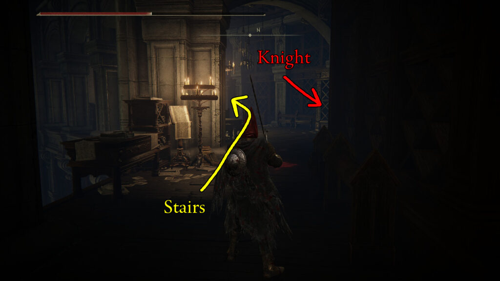 knight and stairs fifth floor specimen storehouse elden ring shadow of the erdtree