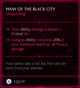 dragon age the veilguard unique item maw of the black city