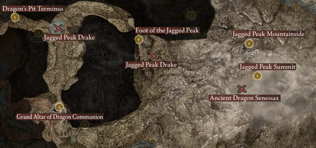 jagged peak area map elden ring shadow of the erdtree walkthrough